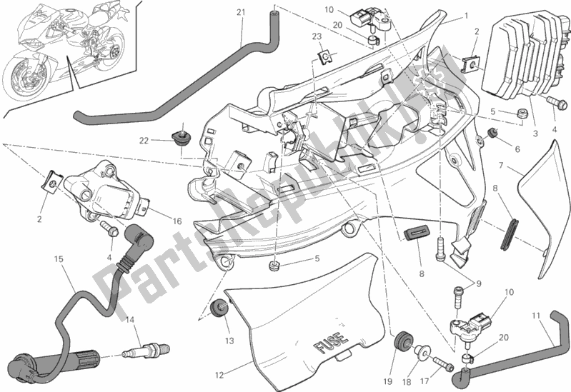 Todas las partes para Impianto Elettrico Sinistro de Ducati Superbike 1199 Panigale S ABS 2013
